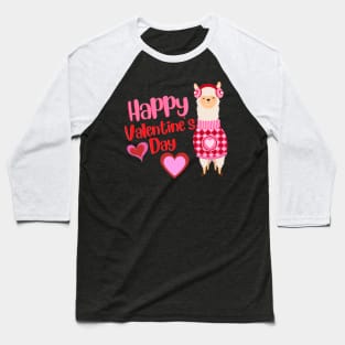 Llama Valentines Day Baseball T-Shirt